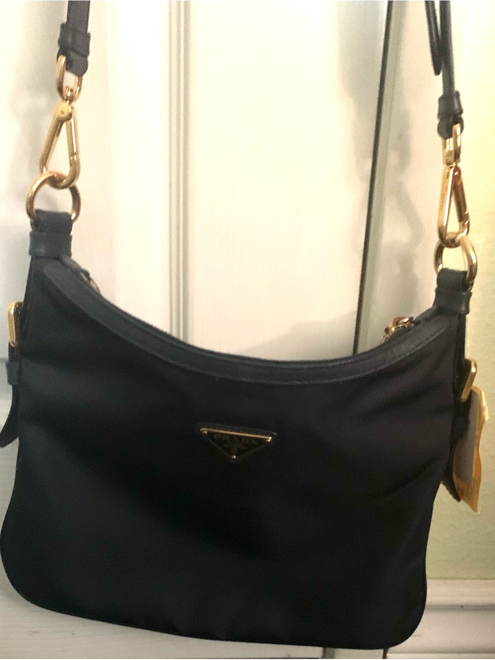 Prada Black Shoulder Bag with Gold Hardware